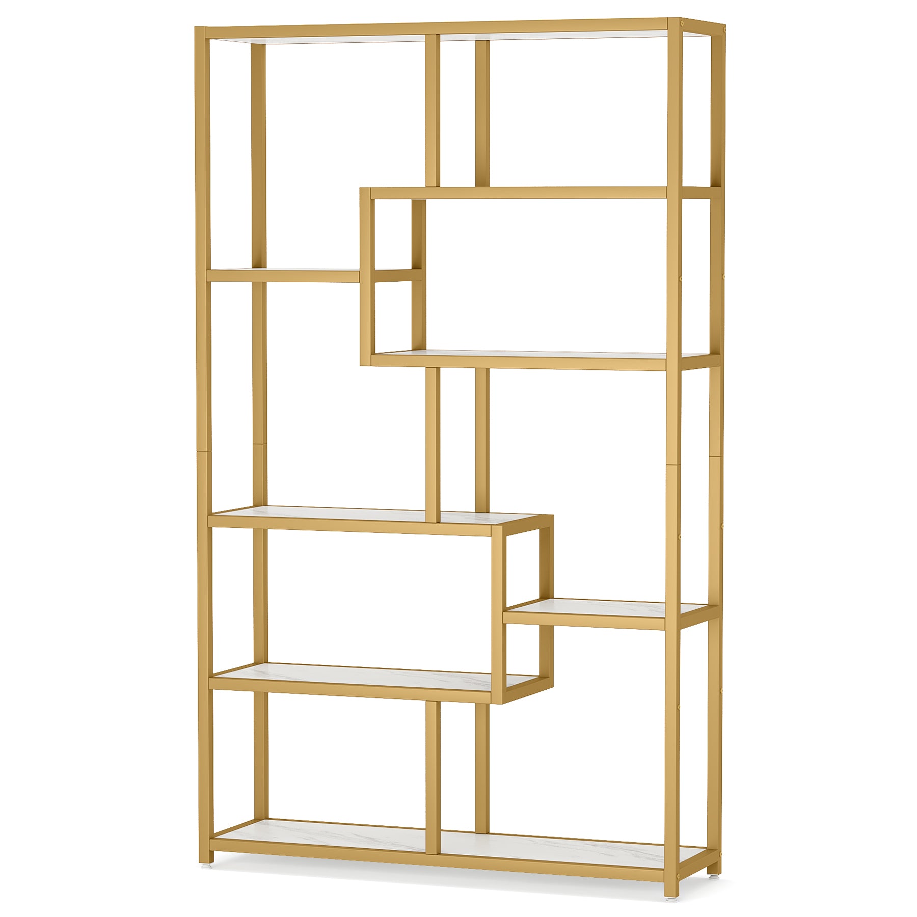 Modern Bookshelf, 8-Open Shelf Etagere Bookcase